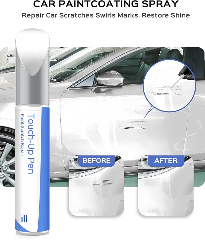 34K/41K Crystal White Pearl Tricoat Touch Up Paint Compatible with Mazda Exact Match Chips and Nicks Touch Up