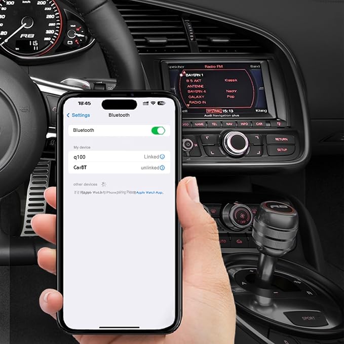 Audi Bluetooth car High-Definition Music Adapter,Wireless Audio Adapter,Compatible with Audi 3G AMI,2G AMI Interfaces,Mercedes Media,Mercedes Music Interface,and Volkswagen Music Interface