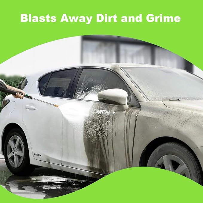 Electric Pressure Washer 5000 PSI 2.8 GPM Power Washer with 4 Pressure Nozzle and Foam Cannon, powerwashers for Home, Car Washing, Fence Cleaning, Patio, Green