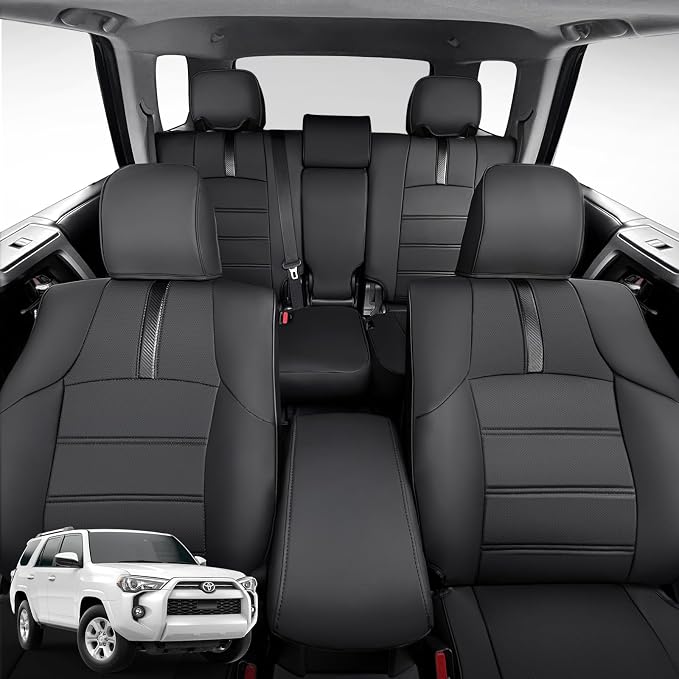 Seat Covers for Toyota 4Runner 2011-2024, (5 Seats Only) (Not Fit 7 Seats)Full Set Full Coverage Waterproof Leather Covers for 2012 2013 2014 2015 2016 2017 2018 2019 2020 2021 2022 2023 Accessories