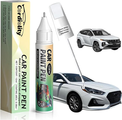 W8/WW8 Quartz White Pearl Tricoat Touch Up Paint for Hyundai, Color Accurate Car Paint Scratch Repair Pen, Quick & Easy Fix Automotive Chips and Nicks