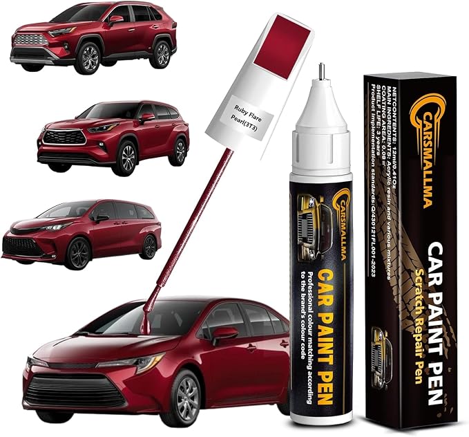 Car Touch Up Paint(3T3 Ruby Flare Pearl) for Toyota, Color Accurate Car Scratch Repair Remover Pen,Automotive Paint Quick & Easy to fix vehicle Chips and Nicks Scuff