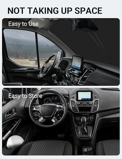 Proadsy Windshield Sun Shade for 2015-2025 2026 Ford Transit 4-Layer Foldable Front Sunshade Protector Sun Visor Blocks UV Rays Keep Car Cooler