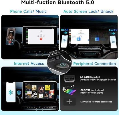 Wireless CarPlay Adapter, Magic AI Box with 4G LTE | GPS | Full Android OS, Wireless CarPlay Box Compatible with Wired Factory CarPlay & Android Auto, Support for YouTube/Netflix