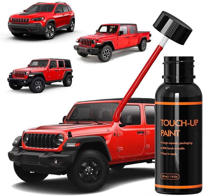 PRC Firecracker Red Touch Up Paint for Jeep, DIY Car Paint Scratch Repair Kit, Automotive Paints, Quick & Easy Fix Scratch Repair Compatible with Cherokee/Wrangler/Gladiator