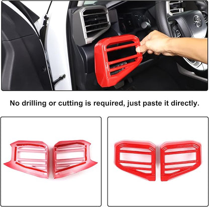 Aunginsy Center Console Side Air Conditioning Outlet Trim Cover Compatible with Toyota Tundra/Sequoia 2022-2026, ABS Dashboard Side A/C Wind Vent Panel Decorative Frame Protector Interior Accessories