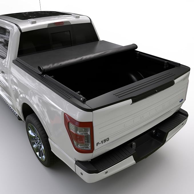 Toptiny Soft Roll Up Truck Bed Tonneau Cover |SR017|Fits 2015-2026 Ford F150 6'5" Bed (78")