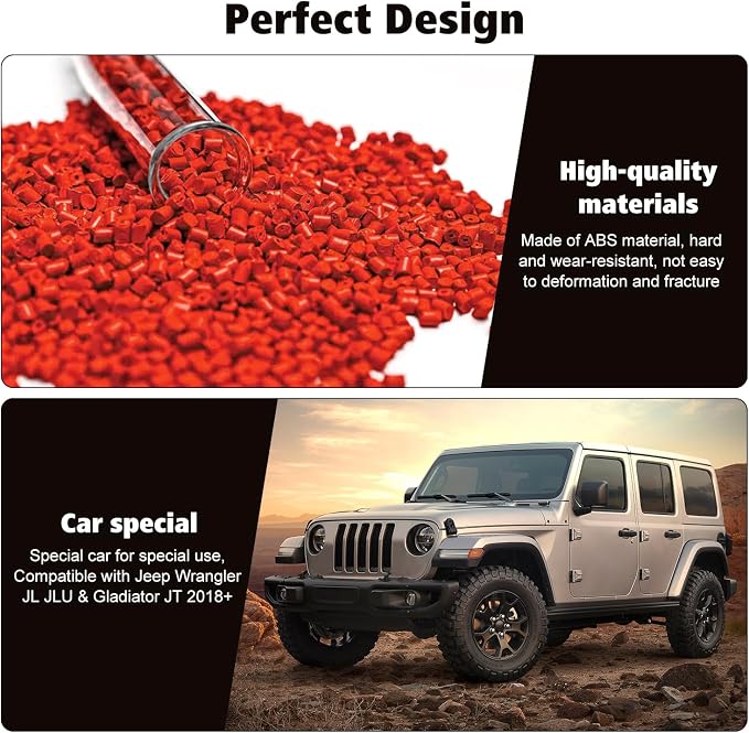 RT-TCZ Interior Trim Kit Cover Center Console Decoration Accessories Compatible with Jeep Wrangler JL JLU & Gladiator JT 2018-2023 23PCS,Red Carbon Fiber