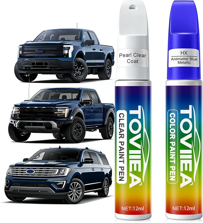 Antimatter Blue Metallic(HX) Touch Up Paint Compatible with Ford,2-In-1 Car Scratch Remover Pen,Car Paint Scratch Repair Kit for Scratches,Chips & Nicks,2-PCS SET