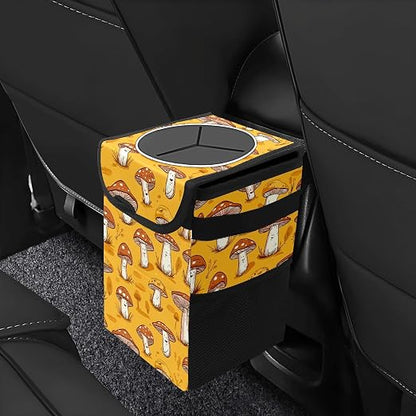 Car Trash Can – Multi-Purpose, Lightweight and Portable with Durable Water-Resistant Coating, No Installation Required, Practical and Ample Capacity, Variety of Colors.Mushroom
