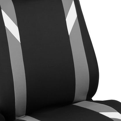 FH Group Premium Modernistic Flat Cloth Car Seat Covers – Universal Fit, Washable Seat Covers for SUV Sedan Van, Gray, Full Set