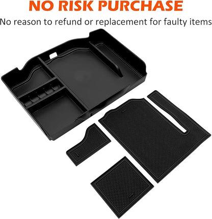 Center Console Organizer fits for Dodge RAM 2026 2025 2024 2023 2022 2021 2020 2019 1500 2500 3500 Accessories Interior Storage Box Armrest Storage Tray (Black)