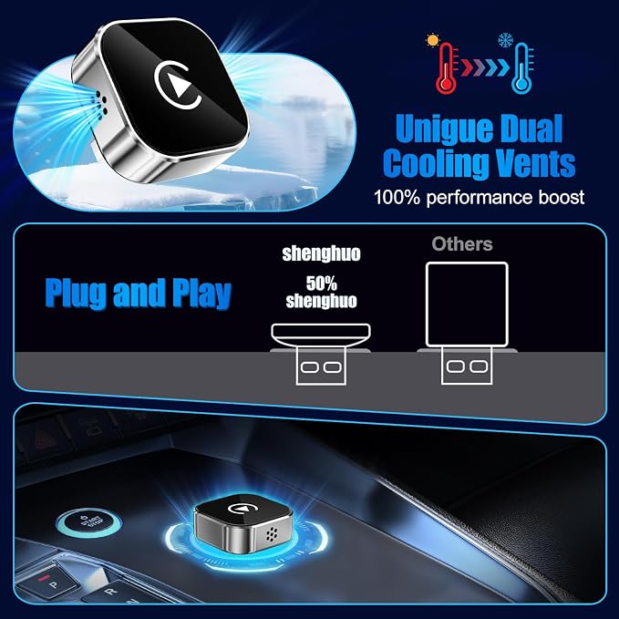 2026 Wireless Car Adapter - Universal Smart Screen Converter, USB-C/Type-C,Plug & Play, Zero Delay Needs Built-in Vehicle System (Silver)