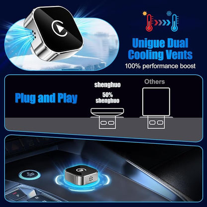 2026 Wireless Car Adapter - Universal Smart Screen Converter, USB-C/Type-C,Plug & Play, Zero Delay Needs Built-in Vehicle System (Silver)