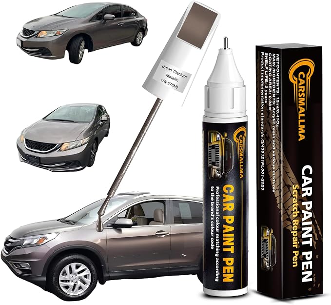 Car Touch Up Paint for Honda(YR-578M Urban Titanium Metallic), Color Accurate Car Scratch Repair Remover Pen,Auto Paint Quick and Easy to fix Vehicle Chips and Nicks Scuff