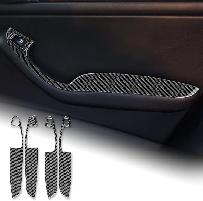 AIRSPEED Carbon Fiber Door Window Button Panel Cover for BMW E46 1998-2006, Center Console Interior Trim, Black Carbon Fiber