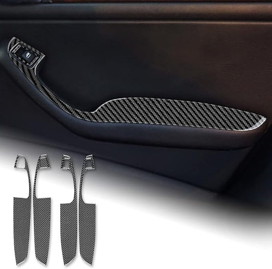 AIRSPEED Carbon Fiber Door Window Button Panel Cover for BMW E46 1998-2006, Center Console Interior Trim, Black Carbon Fiber