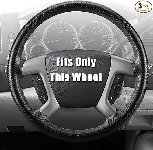 Aimato Customized Steering Wheel Cover for Chevy Silverado 1500 2007-2013/GMC Sierra 2007-2013/2500 3500 Suburban Tahoe Yukon 2007-2014/Traverse 2009-2017/GMC Sierra 2500 3500 2008-2014