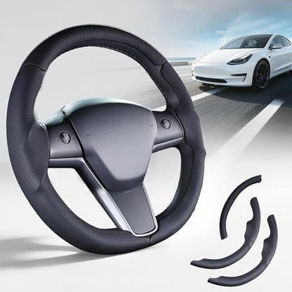 Steering Wheel Cover for Tesla Model 3(2017-2023) Model Y(2020-2024), Steering Wheel Accessories for Tesla Model 3/ Y