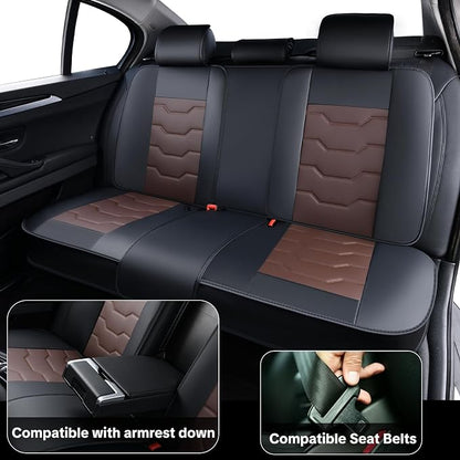 Car Seat Covers, Universal Fit for Most Vehicles, Waterproof Leather, Pet-Friendly Car Seat Covers, 5-Piece Complete Set, Protects Car Seats, Upgrades Interior, Airbag Compatible