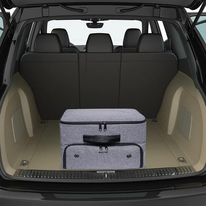 Golf Trunk Organizer 2 Layer, Car Golf Organizer with Ventilated Compartment for 2 Pair Shoes, Golf Trunk Storage Locker for Golf Accessories, Balls, Tees, Clothes, Gloves, Golf Gifts for Men