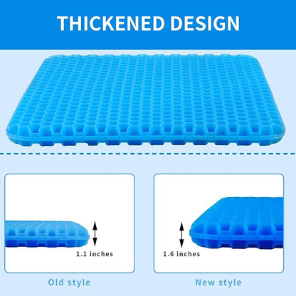 Gel Seat Cushion, Cooling Honeycomb Cushion for Long Sitting, Tailbone & Coccyx Pain Relief, Ergonomic Office Chair Pad, Breathable for Car Seat & Wheelchair(Blue)