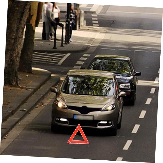 Ciieeo Triangle Warning Sign Kit Portable Triangle for Emergency Situations Durable Construction for Roadside Parking Traffic Safety