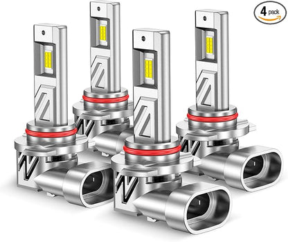 SEALIGHT 9005 9006 LED Bulbs Combo, 180,000LM 6500K Output Canbus Ready, 9005 9006 For Powersports IP68 80000Hrs Lifespan, 1：1 Size Real Halogen, 3Mins Installation, 4 Pack