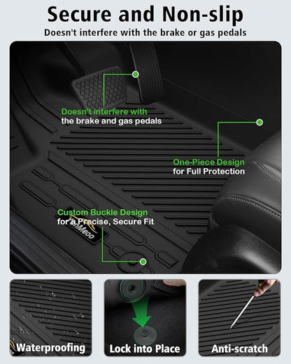 Floor Mats & Cargo Liner Custom Fit for Ford Mustang Mach E 2021-2025 2026 (NOT for Mustang) All Weather TPE Rubber 1st & 2nd Floor Liners Automotive Trunk Mat for Mach E 2025 Accessories, Black