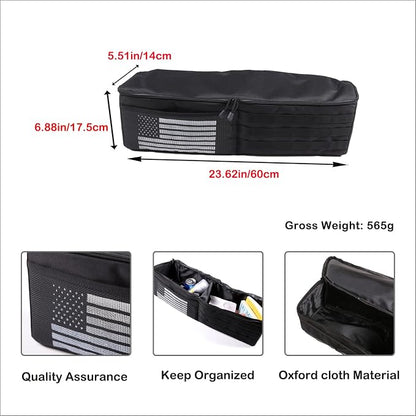 Aunginsy 1PCS Trunk Organizer Compatible with Toyota FJ Cruiser 2007-2021+, Car Left Side Trunk Storage Bag Backseat Hanging Storage Multi-Compartment Space Saving Accessories, With USA Flag Pattern