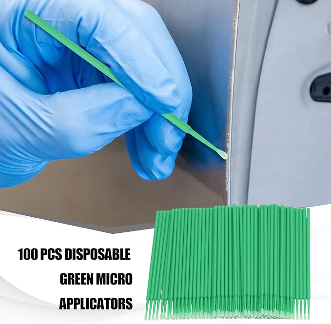 Saihisday Touch Up Paint Brushes for Automotive Paint Chip Repair Disposable Micro Applicators 100PCS (Green)