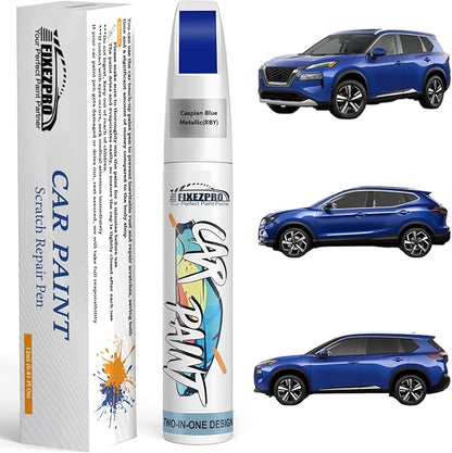 RBY Caspian Blue Metallic Touch Up Paint for Nissan, Exact Color Match Car Paint Scratch Repair Remover Pen Kit Quick & Easy Fix Vehicle Chips and Automotive Nicks Scuff