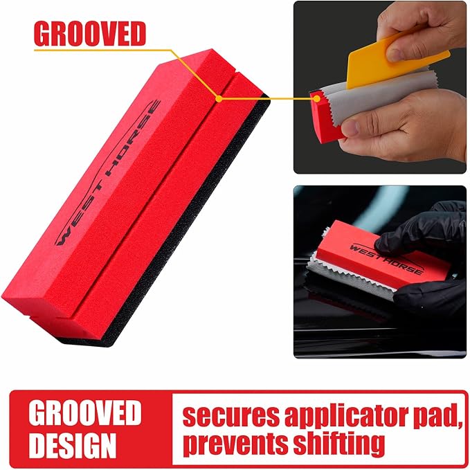 18PC Ceramic Coating Applicator Kit | 6 Foam Sponge Blocks, 12 Suede Cloths, For Paint, Glass, Wheels, Wax & Sealant Application