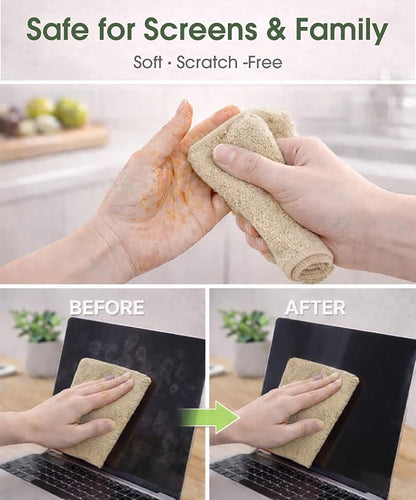 Microfiber Cleaning Cloth Roll - 100 Pack Tear Away Microfiber Paper Towels, Reusable, Washable, Scratch-Free, Kitchen Towels for Car, Home, Kitchen, Glass, Dishes(Desert Gold)