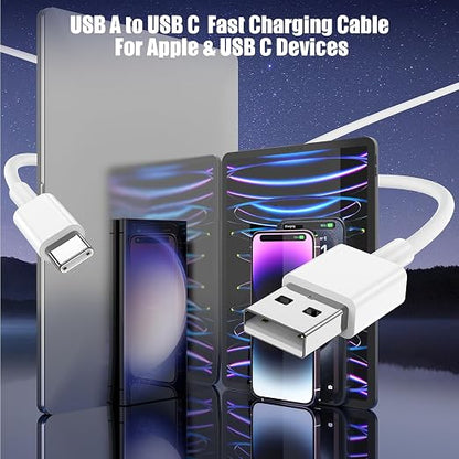 Car Carplay Cable for iPhone 17 16 15 Pro Plus Pro Max Air，3-Pack [3.3FT+3.3FT+6FT] USB A to USB C Cable for iPhone 17 16 15，for iPad Pro/Air/Mini，for Galaxy S25 S24，for MacBook Pro/Air and More