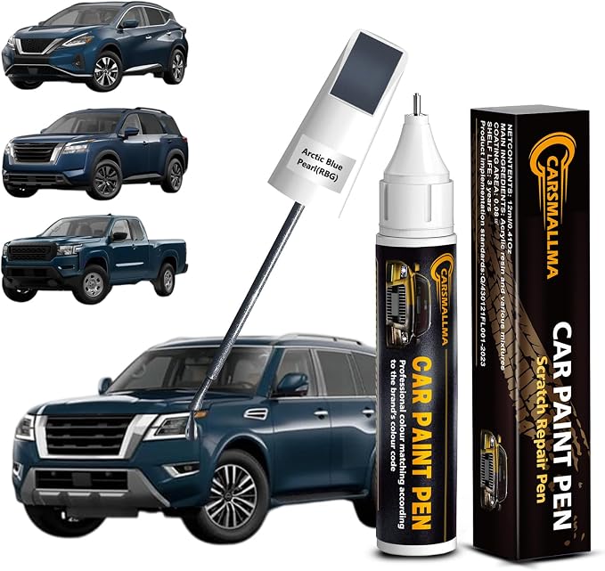 RBG Arctic Blue Pearl Car Touch Up Paint for Nissan, Color Accurate Car Paint Scratch Repair Pen Kit Quick & Easy Fix Vehicle Chips and Automotive Nicks Scuff