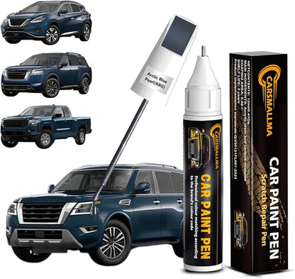 RBG Arctic Blue Pearl Car Touch Up Paint for Nissan, Color Accurate Car Paint Scratch Repair Pen Kit Quick & Easy Fix Vehicle Chips and Automotive Nicks Scuff