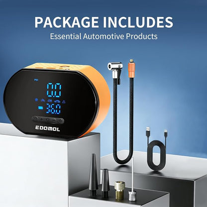 Tire Inflator Portable Air Compressor - 150PSI Portable Car Air Pump with 6000mAh Battery, Fast Inflation & Deflation Function, Digital Pressure Gauge & Auto-Off for Car, Motorcycle, Bike, Ball