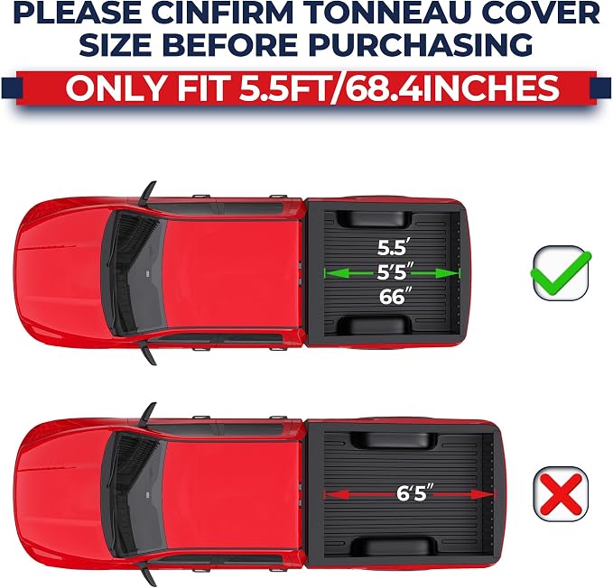 MOSTPLUS Roll-Up Soft Vinyl Truck Bed Tonneau Cover Compatible with 2007-2013 Toyota Tundra Fleetside w/Deckrail System 5.5 FT 66.7 inch On Top