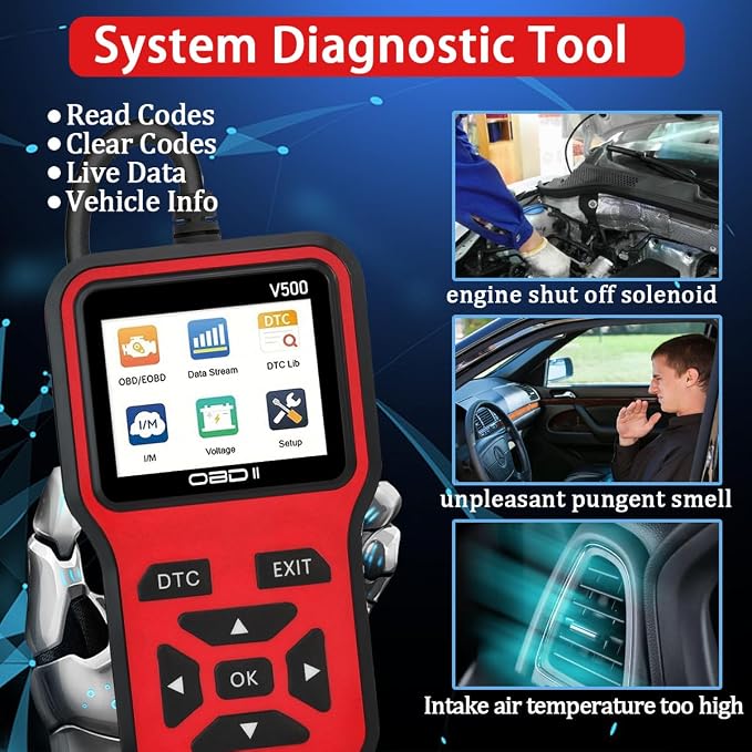 OBD2 Scanner Diagnostic Tool - Check Engine Light Code Scanner Tool with Reset, DTC, Data Stream, I/M Readiness, Car & Truck Scan Tool for All Vehicles Since 1996, escaner automotriz