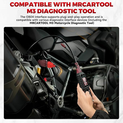 OBD2 Diagnostic Cable Adapter 16-Pin to 6-pin Compatible with M3 Motorcycle Diagnostic Tool, OBDII Generation IV 6P for Honda Kawasaki Yamaha Suzuki EUROV Motorcycles