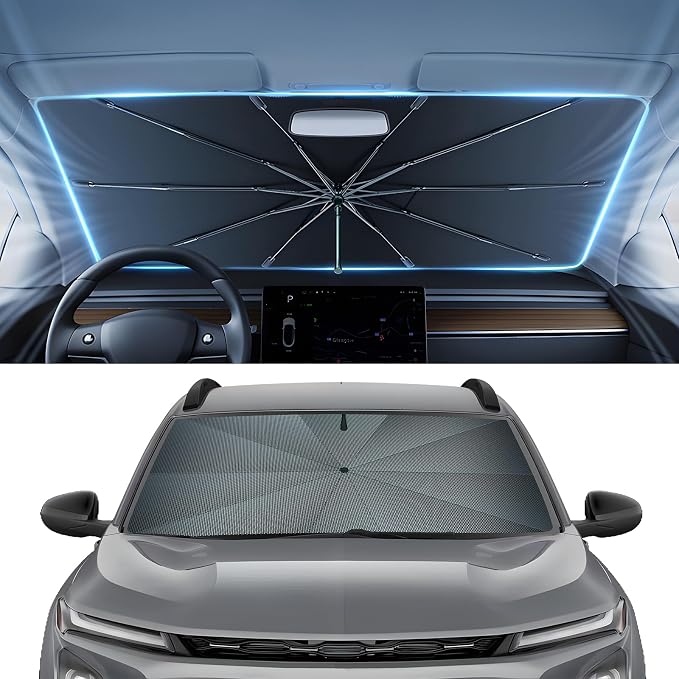 Autorder Windshield Sun Shade Umbrella for 2021-2025 2026 Acura MDX Accessories,Upgraded Ice Crystal Material,Easy Setup Umbrella Sunshade for Car Windshield,100% Sun Blocking