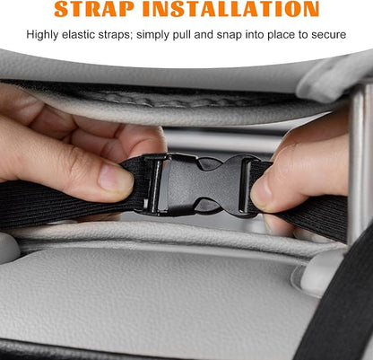 Car Seat Back Organizer, Foldable Leather Auto Backseat Hanging Storage Pocket, Multipurpose Large Capacity Seat Back Hanging Bag for Most Vehicles, Car Accessories