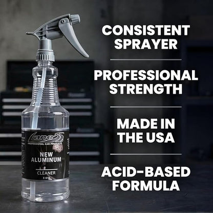 LANE'S New Aluminum Car Wheel Cleaner | Acid Rim Cleaner and Brightener | Brake Dust, Oxidation & Rust Remover for Motorcycles, Cars, Trucks | Shines & Eliminates Hard Scrubbing | 32oz