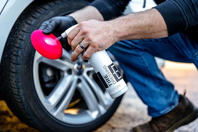 ESOTERIC Tire Dressing Spray 16oz | Perfect Black Look for Tires | Long Lasting User Friendly Tire Shine | Durable UV Protection | Ceramic Tire Shine Matte Finish | Non Greasy Dry Finish