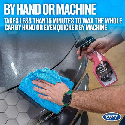 Optimum Car Wax - Carnauba Spray Wax for Cars, Trucks, Motorcycles, Boats and RVs, Patented UV Protection, For All Exterior Surfaces, Up to 5 Months Protection (17 Oz)
