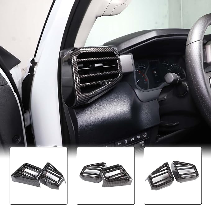 Aunginsy Center Console Side Air Conditioning Outlet Trim Cover Compatible with Toyota Tundra/Sequoia 2022-2026, Dashboard Side A/C Wind Vent Panel Decorative Frame Protector ABS Interior Accessories