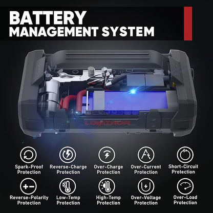 LOKITHOR JA300 Jump Starter with Air Compressor, 1500Amp 12V Portable Car Battery Booster Pack for Upto 7.0L Gas or 4.5L Diesel, 150 PSI Tire Inflator with Digital Screen, 24 Months Ultra-Long Standby