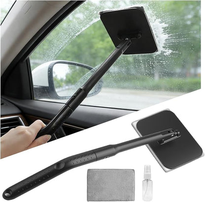 Aokdom Car Windshield Cleaner Tool Kit,2026 New Inside Windshield Cleaning Tool with Detachable Handle & 180° Swivel Head,Universal Car Glass Cleaner Tools for Fog & Dust Cleaning
