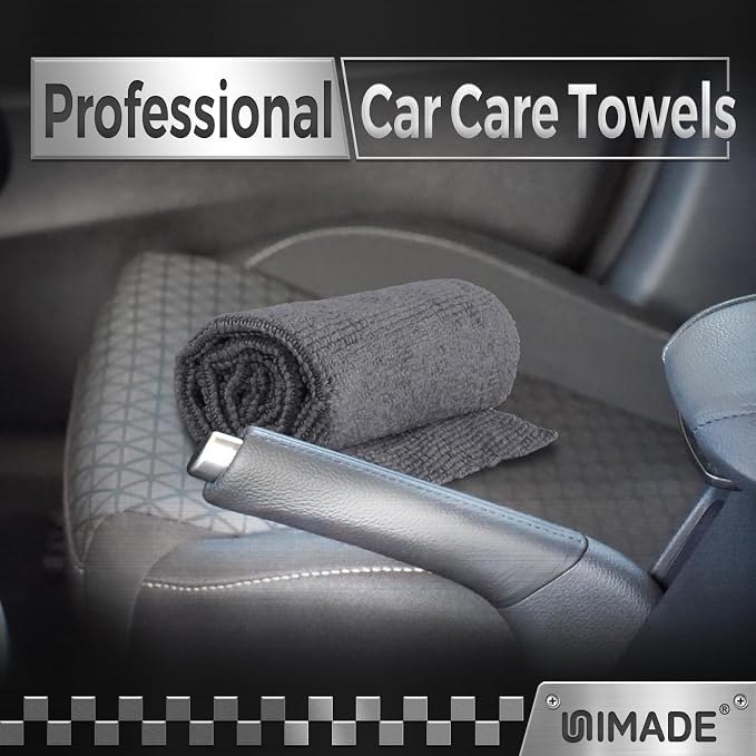 UNIMADE Microfiber Cleaning Cloth, 400 Pack Microfiber Towels for Cars Commercial Grade Work Rags Bulk Detailing Cloth for Automotive Bar Mechanic Restaurant Garage Housekeeping, 11.5"x 11.5", Grey